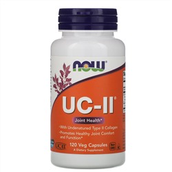 Now Foods, UC-II Joint Health, неденатурированный коллаген типа II, 120 растительных капсул