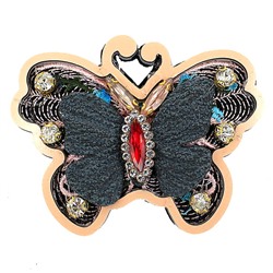 Брошь "Бабочка"с декором из бисера, кристаллов