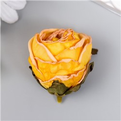 Бутон на ножке для декорирования "Пионовидная роза жёлтая" 4х5 см