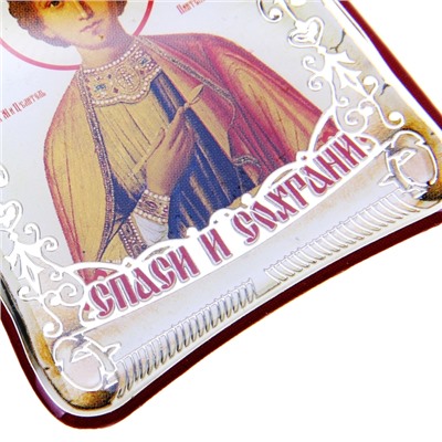 Икона в авто "Святой целитель Пантелеимон" с клеящейся основой