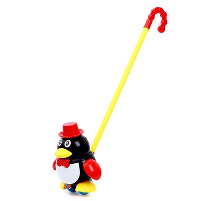 Каталка на палочке «Пингвин», цвета МИКС