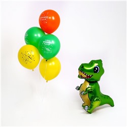 Букет шаров «С днём рождения! Маленький динозавр», фольга, латекс, набор 6 шт.