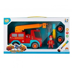Jialegu Toys  C22698/A1373875M-W Игровой набор Пожарная автовышка (33см, шуруповёрт, инструм., звук, фигурка водителя)