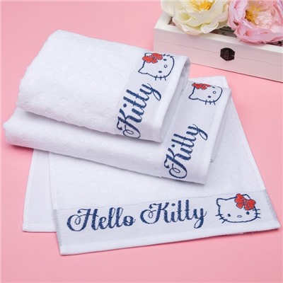 Полотенце детское Hello Kitty 35х70 см, цвет белый 100% хлопок, 400 г/м²