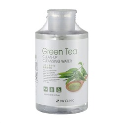 3W CLINIC Вода очищающая мицеллярная "Clean-Up Cleansing Water Green Tea, зеленый чай, 500 мл
