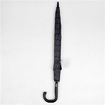 Зонт - трость полуавтоматический «Полоска», 8 спиц, R = 60, цвет чёрный/серый