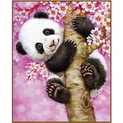 Алмазная мозаика "Весёлая панда", 21 цвет