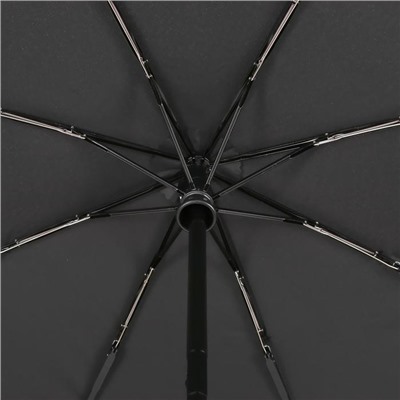 Зонт автоматический, 3 сложения, 8 спиц, R = 51 см, цвет чёрный