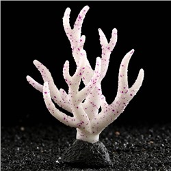 Декор для аквариума "Коралл" силиконовый, светящийся в темноте, 10 х 14 см, фиолетовый