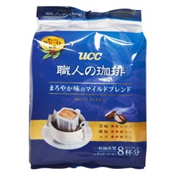Натуральный молотый кофе средней обжарки Майлд Бленд  UCC (дрип-пакеты), Япония, 56 г (7 г х 8 шт.)