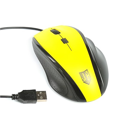Мышь Jet.A Comfort OM-U59, проводная, оптическая, 1600 dpi, 3 кнопки, USB, жёлтая
