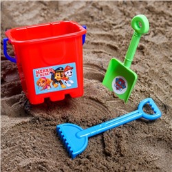 Набор для игры в песке: ведро, совок, грабли, PAW PATROL Цвет МИКС, 530 мл