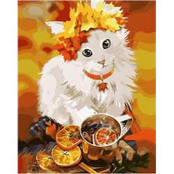Картина по номерам 40х50 - Осенний котик