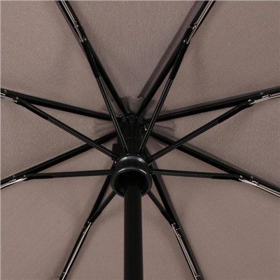 Зонт автоматический, 3 сложения, 8 спиц, R = 51 см, цвет серый