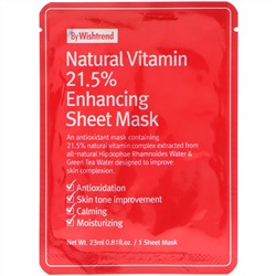 Wishtrend, Natural Vitamin 21.5% Enhancing Sheet Mask, 1 Sheet, 0.81 fl oz (23 ml)