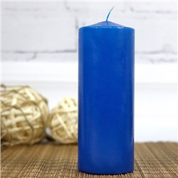 Свеча-колонна синяя 7х19 см, время горения 76 часов