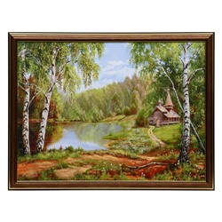 Картина "Домик в лесу" 40х30 (43*33) см