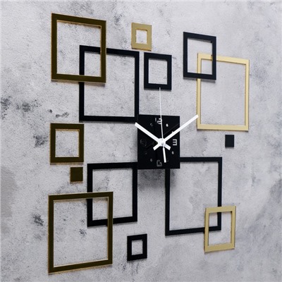 Часы-наклейка DIY "Квадратиш", d=15 см, 20.5 х 20.5 см