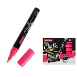 Маркер меловой 1.0 мм Luxor "Chalk Marker" розовый, пулевидный, водная основа