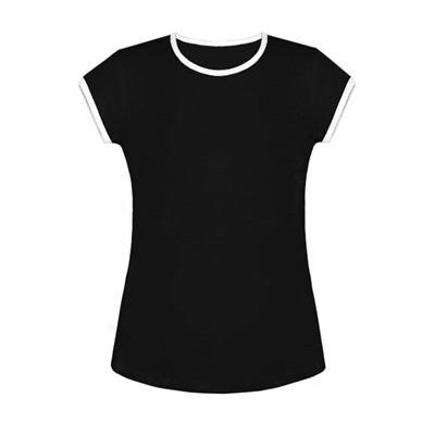 Чёрная футболка для девочки 84592-ДС20