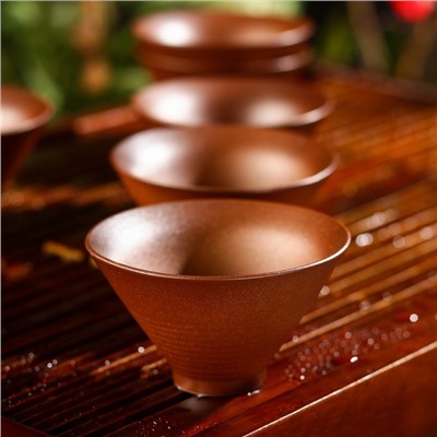 Набор для чайной церемонии «Кафей», 9 предметов: чайник 15×9,7×10 см, 6 чашек 8×4,5 см, чахай