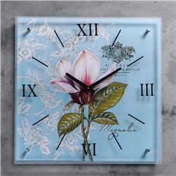 Часы настенные, серия: Цветы, "Магнолия", 50х50  см, микс