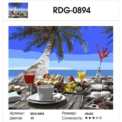 Картина по номерам 40х50 - Завтрак у моря