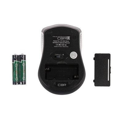 Мышь CBR CM-404, беспроводная, оптическая, 1200 dpi, USB, серебристая