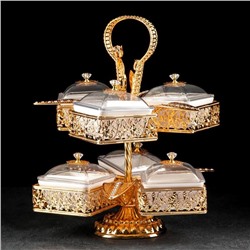 Подставка для десертов «Арка», 6 секций, 39×43 см, цвет металла золотой