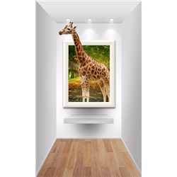 3D Фотообои «Жираф из картины»