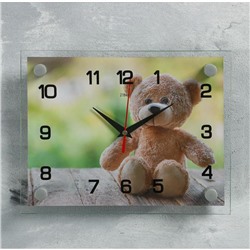 Часы настенные, серия: Животный мир, "Мишка", 20х26 см  микс