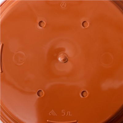 Горшок с поддоном «Виола», 5 л, цвет коричневый