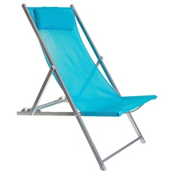 Кресло-шезлонг, до 70 кг, размер 134 х 60 х 100 см, цвет голубой