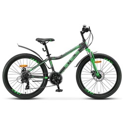 Велосипед 24" Stels Navigator-410 MD, V010, цвет черный/зеленый, размер рамы 12"
