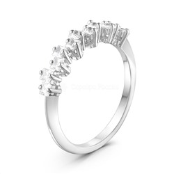 Кольцо из серебра с фианитами родированное 1-010р200