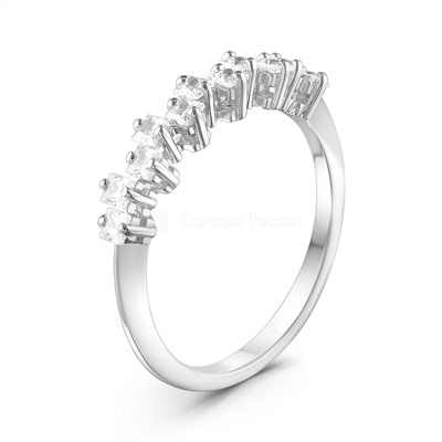 Кольцо из серебра с фианитами родированное 1-010р200