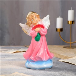 Статуэтка "Ангел с букетом", гипс, 25 см, микс