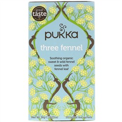 Pukka Herbs, Три фенхеля, 20 пакетиков травяного чая, 1,27 унции (36 г)