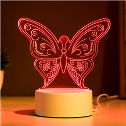 Светильник "Бабочка" LED RGB от сети 9,5х15х16см