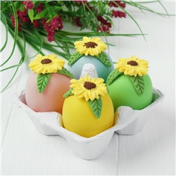 Яйца для декорирования «Подсолнухи», набор 4 шт, размер 1 шт: 6×4 см