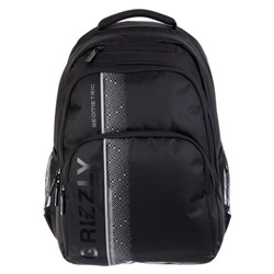 Рюкзак молодёжный с эргономичной спинкой Grizzly, 45 х 32 х 23, для мальчиков, чёрный/серый