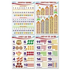 3348 Набор А4 мини-плакатов Математика: Количество и счет