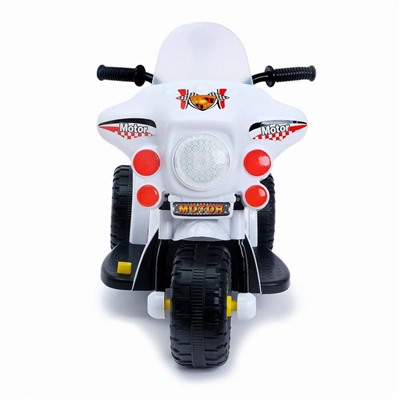 Детский электромобиль «Мотоцикл шерифа», цвет белый