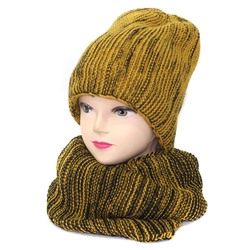 Компект женский зимний (шапка+шарф) меланж