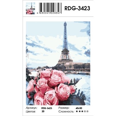 Картина по номерам 40х50 - Розы Парижа