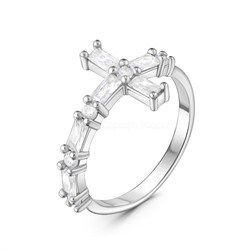 Кольцо из серебра с фианитами родированное 401012-976р