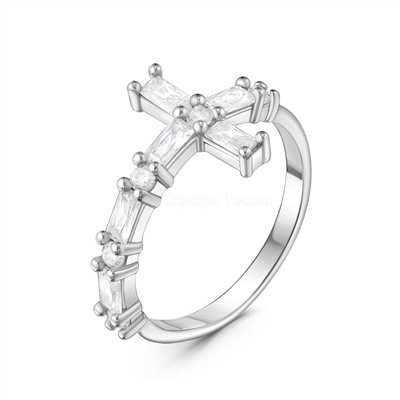 Кольцо из серебра с фианитами родированное 401012-976р