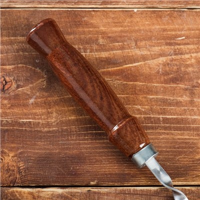 Шампур узбекский для шашлыка, с деревянной ручкой, с узором, 40 см, сталь - 2 мм