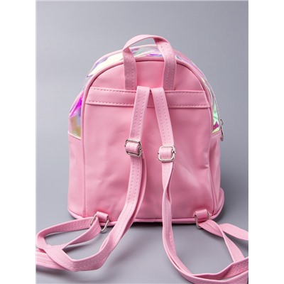 Рюкзак для девочки, два отдела, зайка, розовый