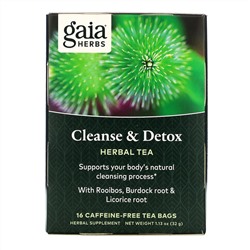 Gaia Herbs, очищение и детокс, без кофеина, 16 чайных пакетиков, 32 г (1,13 унции)